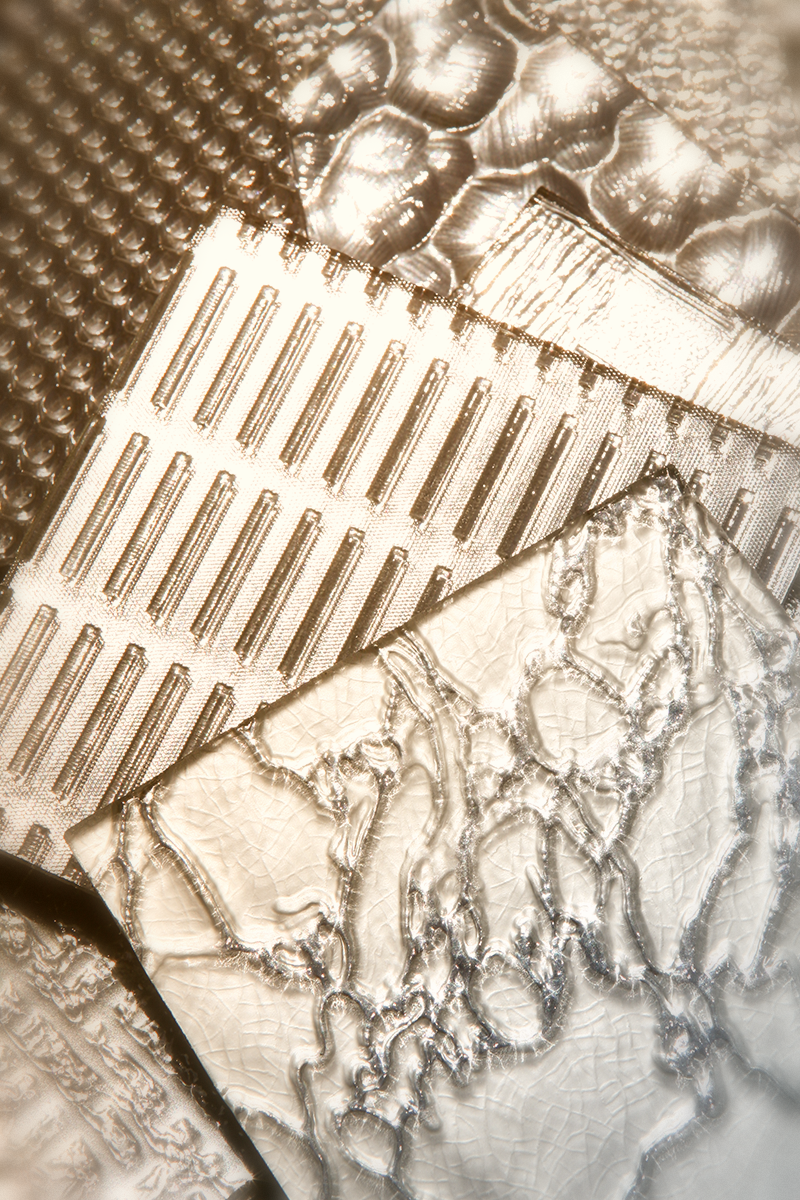 Macro detail of a decorative glass panel from the ADG pattern library