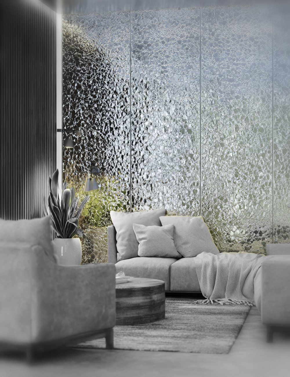 Metallic Pattern Glass